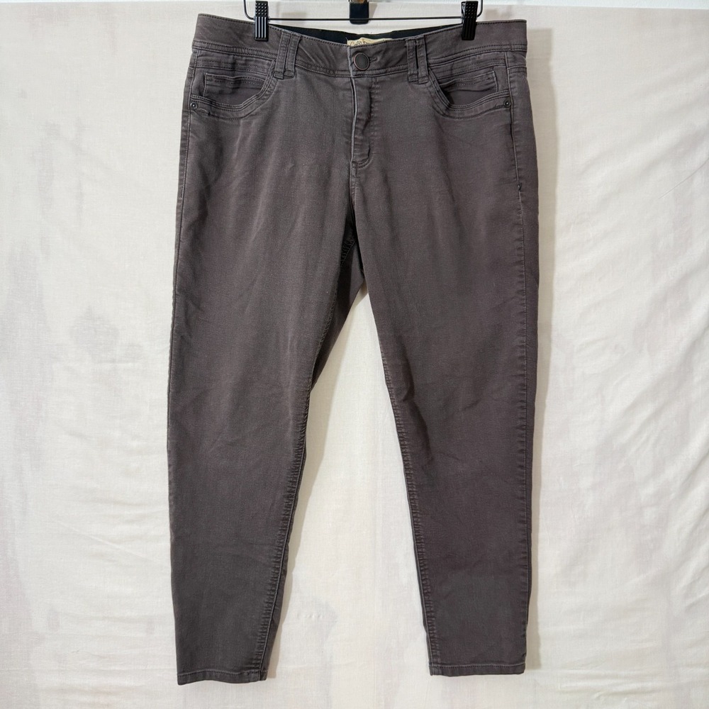 Democracy Womens Ab Technology Skinny Pants Size 14 Charcoal Stretch Denim Jeans